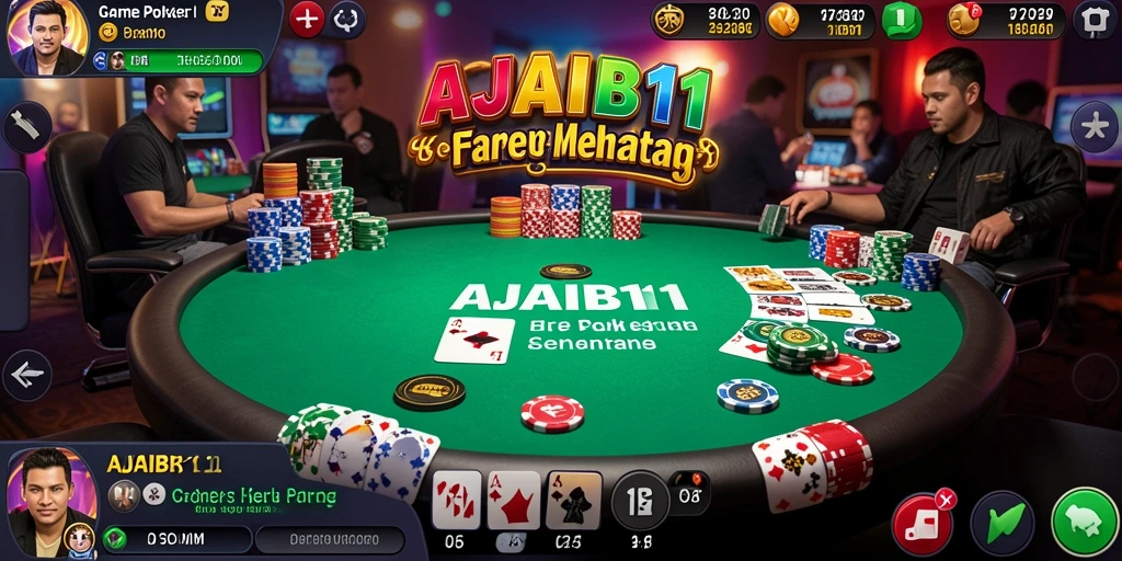 Tampilan menarik dari gameplay poker yang mendebarkan.