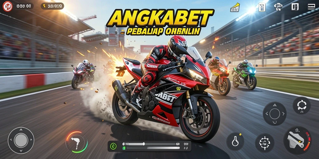 Tampilan gameplay seru dari balapan motor yang mendebarkan.
