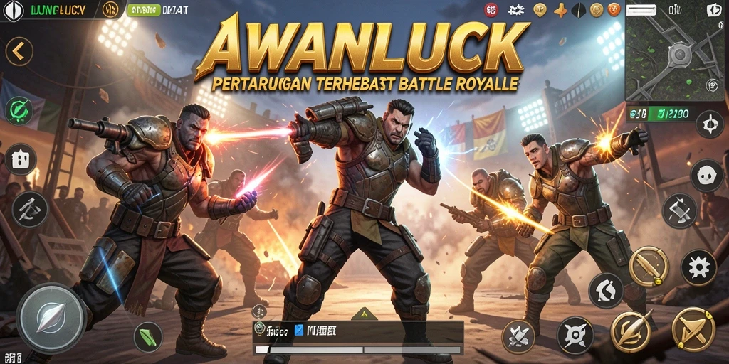 Gameplay Battle Royale yang mendebarkan dalam AWANLUCK.