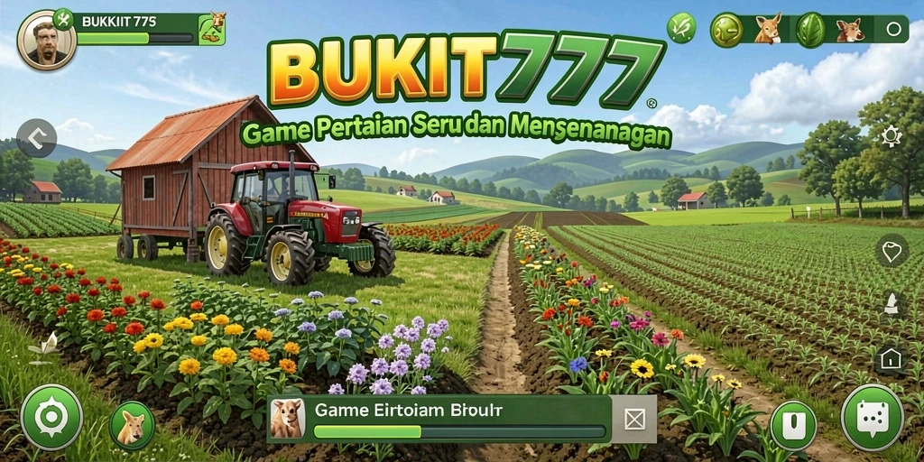 Tampilan gameplay BUKIT777 dengan grafis pertanian yang menarik.