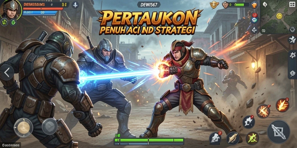 Tampilan gameplay seru di DEWI567 dengan karakter bertarung yang tangguh.