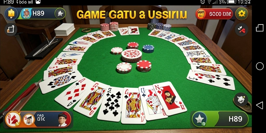 Tampilan layar utama H89 dengan gameplay Gaple yang seru.