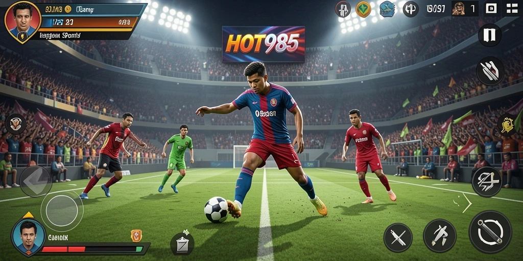 Screenshot gameplay HOT985 menampilkan aksi olahraga yang seru dan menarik.