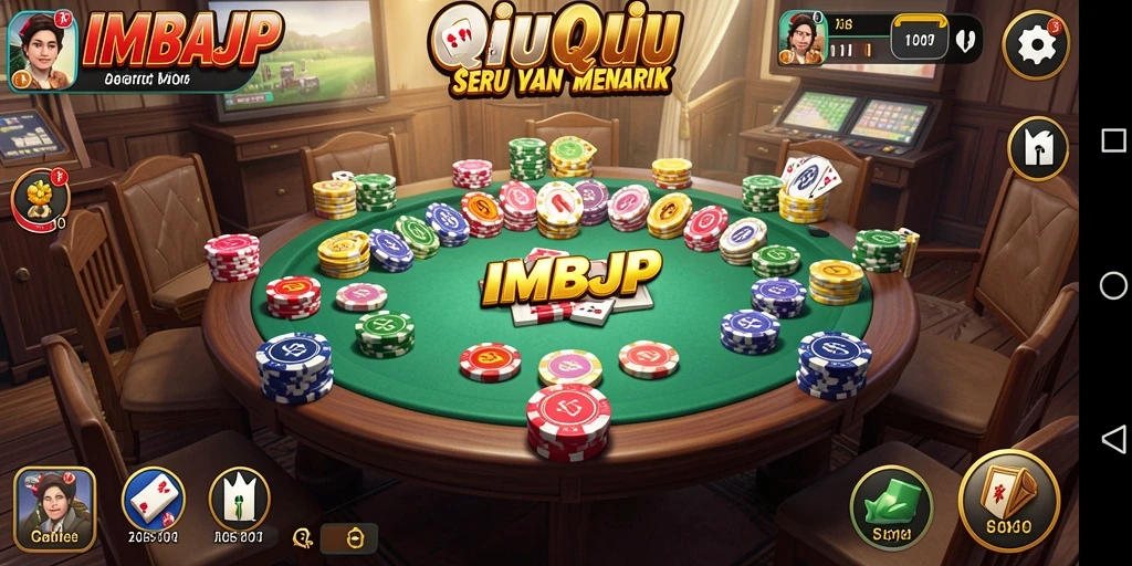 Screenshot gameplay IMBAJP menampilkan keseruan bermain QiuQiu.