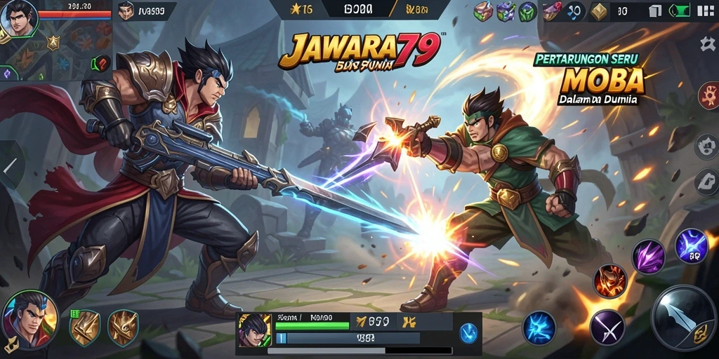 Screenshot gameplay JAWARA79 menampilkan pertarungan tim yang sengit.