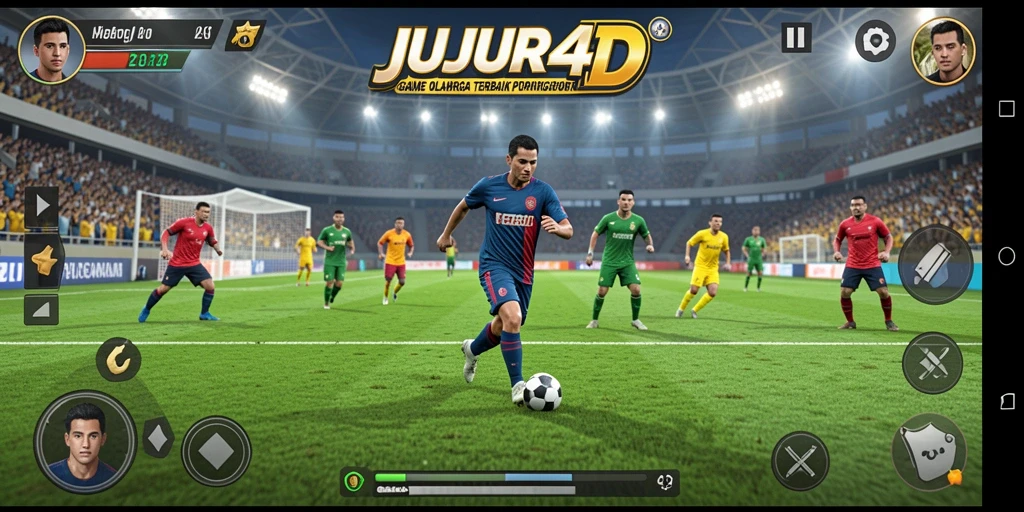 Screenshot JUJUR4D menampilkan gameplay seru dalam pertandingan olahraga.