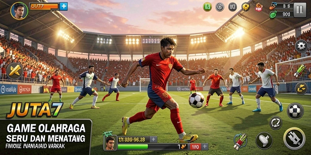 Tampilan gameplay JUTA7 yang seru dan mendebarkan dalam olahraga.