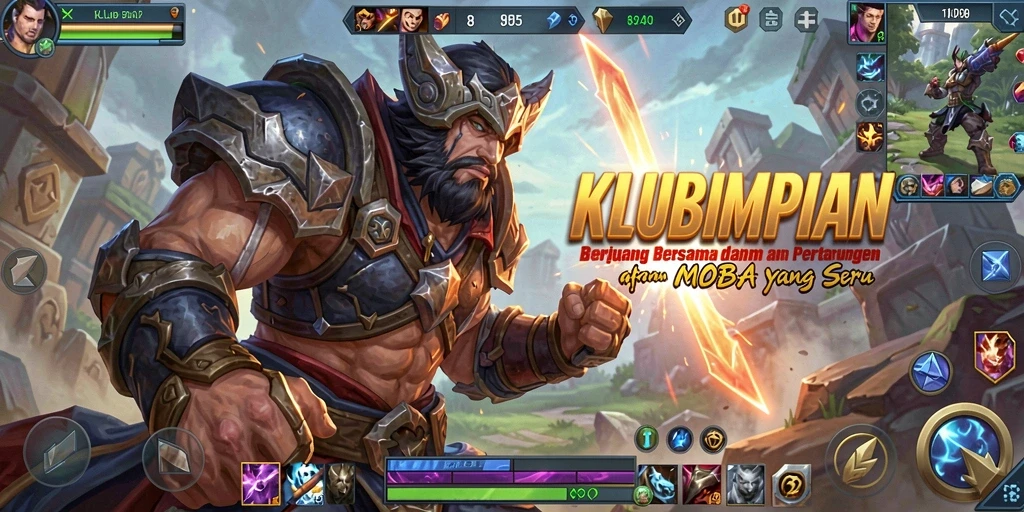 Tampilan gameplay KLUBIMPIAN yang mendebarkan dan strategis.