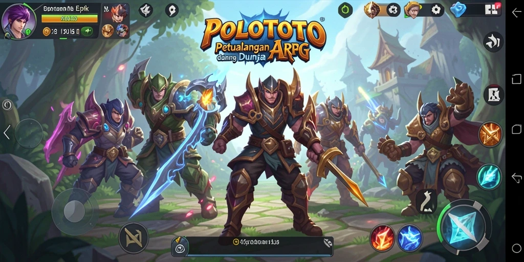Tangkapan layar POLOTOTO menampilkan pertempuran epik dalam dunia ARPG.